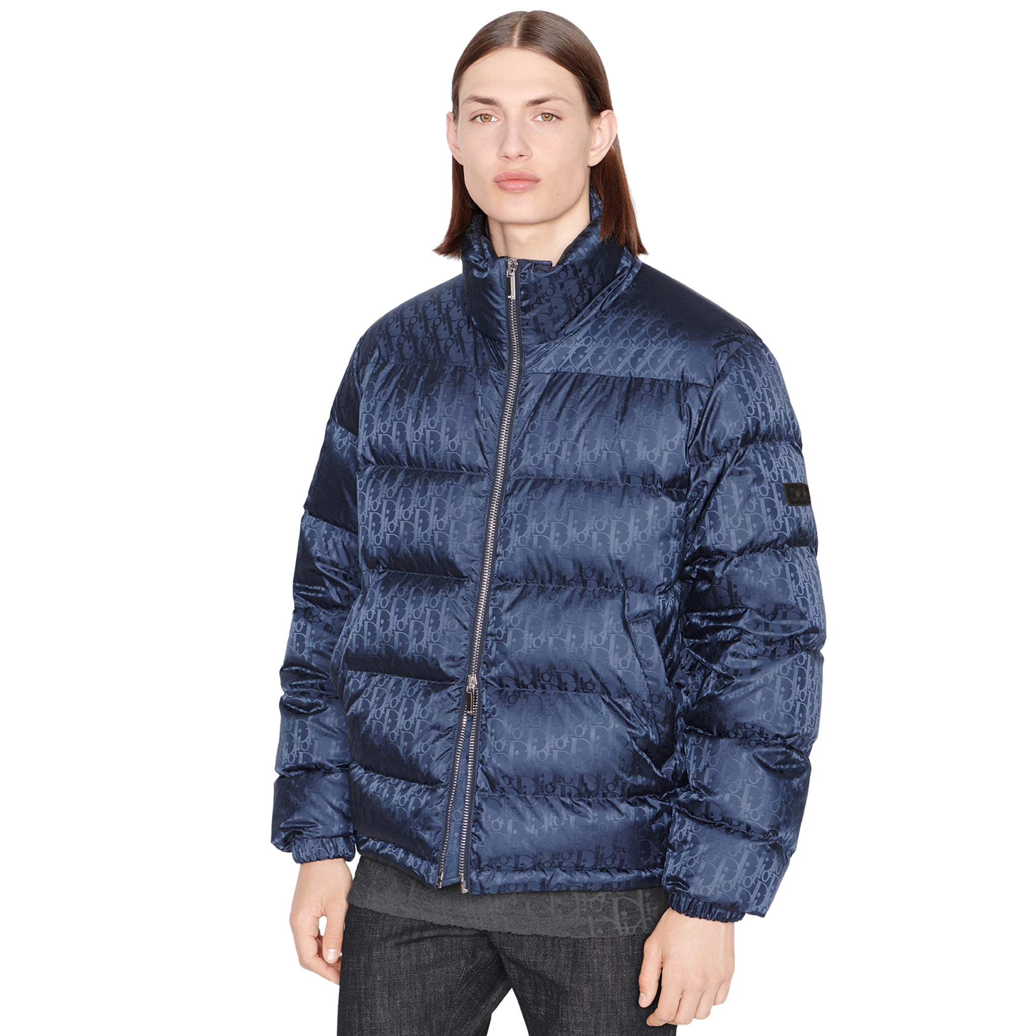 Image of Dior Oblique Blouson Navy Jacket